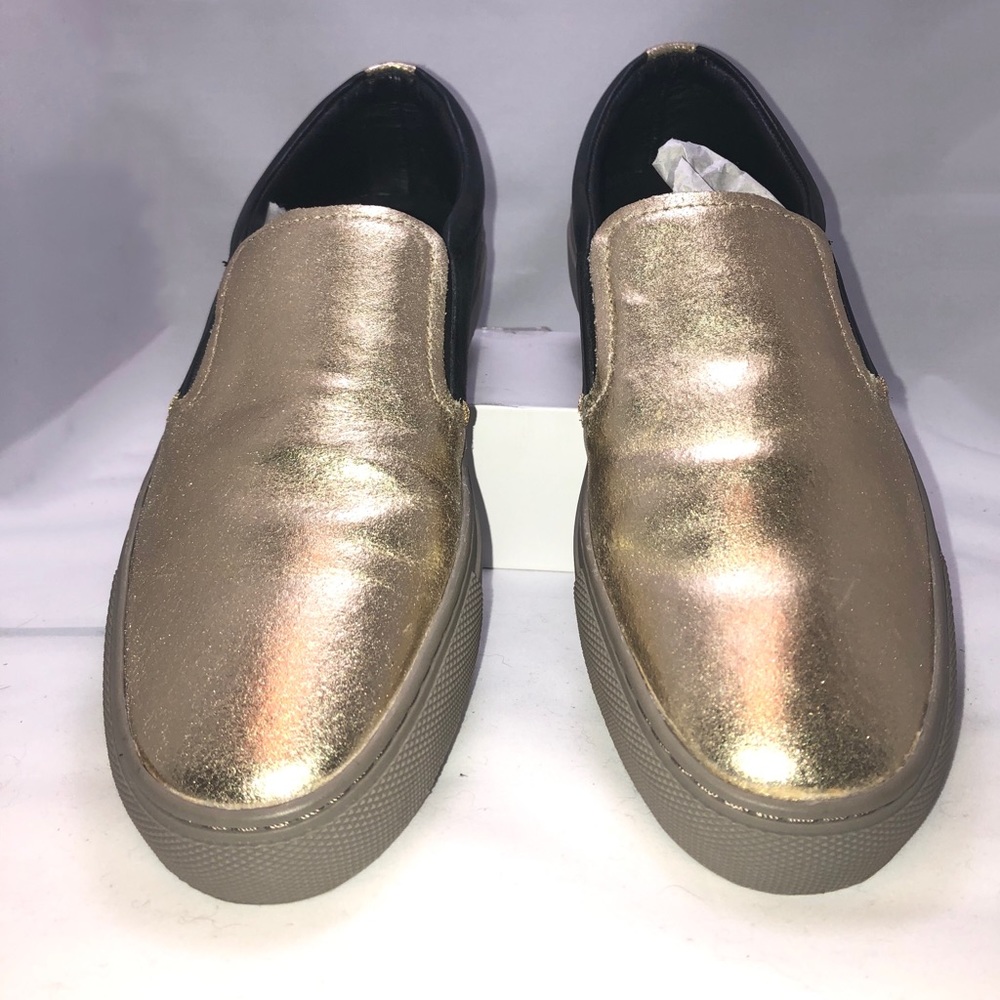 J. Shoes butter soft gold &black slip-on